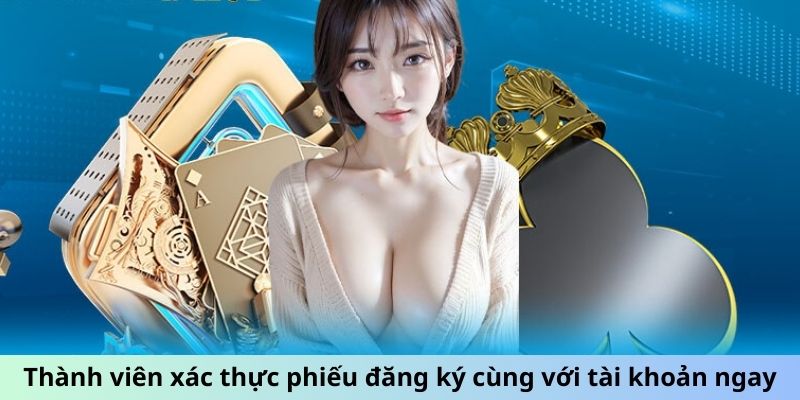 Thành viên xác thực phiếu đăng ký cùng với tài khoản ngay